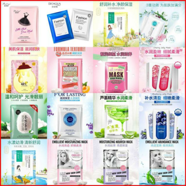 [Combo 50 miếng] Mặt nạ giấy dưỡng da mụn cấp ẩm thải độc