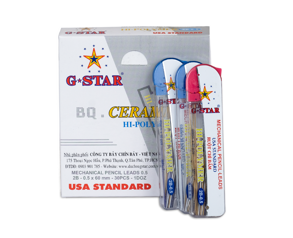 Hộp 12 tép ruột chì vàng 2B Gstar 0.5mm