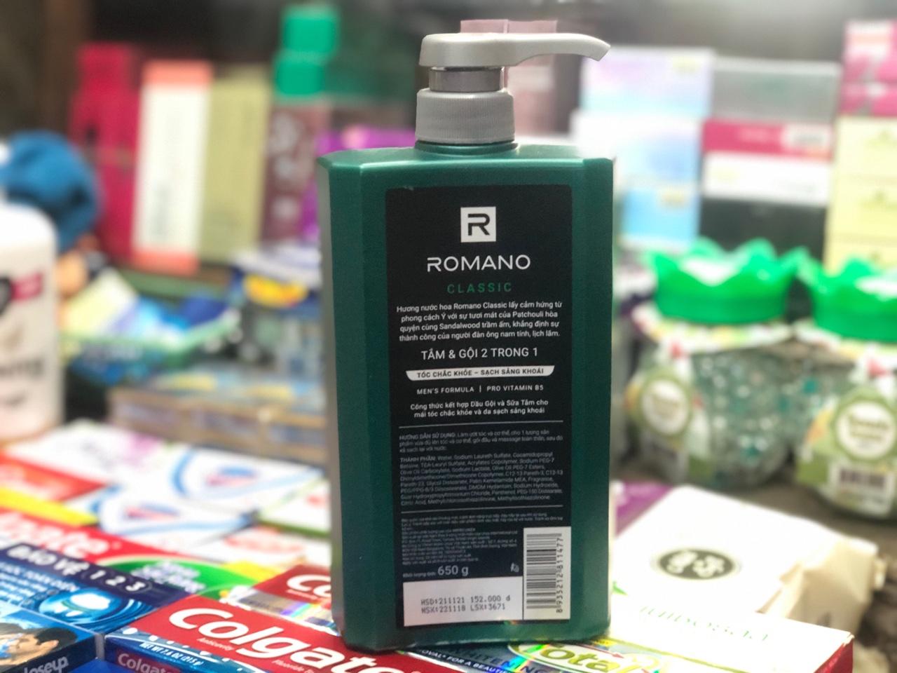 TẮM GỘI 2IN1 ROMANO CLASSIC 650ml
