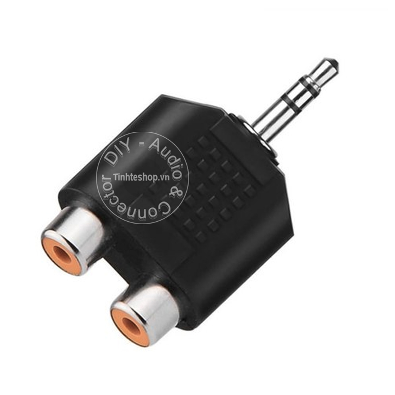 Rắc chia 3.5mm ra 2 cổng bông sen AV cắm vào Loa Âm li