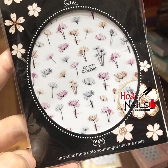 Sticker hoa Phụ kiện Nail