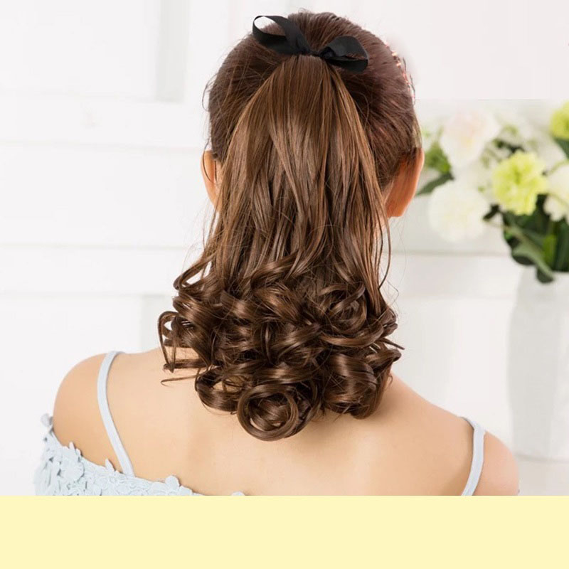 Tóc giả cột xoăn đuôi 38cm D15S, tóc giả nữ Sỉ 40k