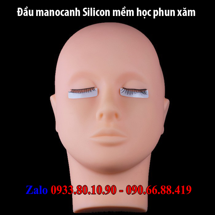Đầu ma nơ canh (ken - đầu canh) silicon mềm tập nối mi