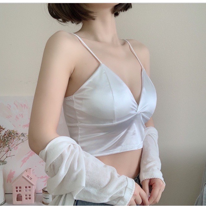 A09 Áo Bra Phi Lụa Áo Lót Nữ Có Mút Ngực Hàng Quảng Châu