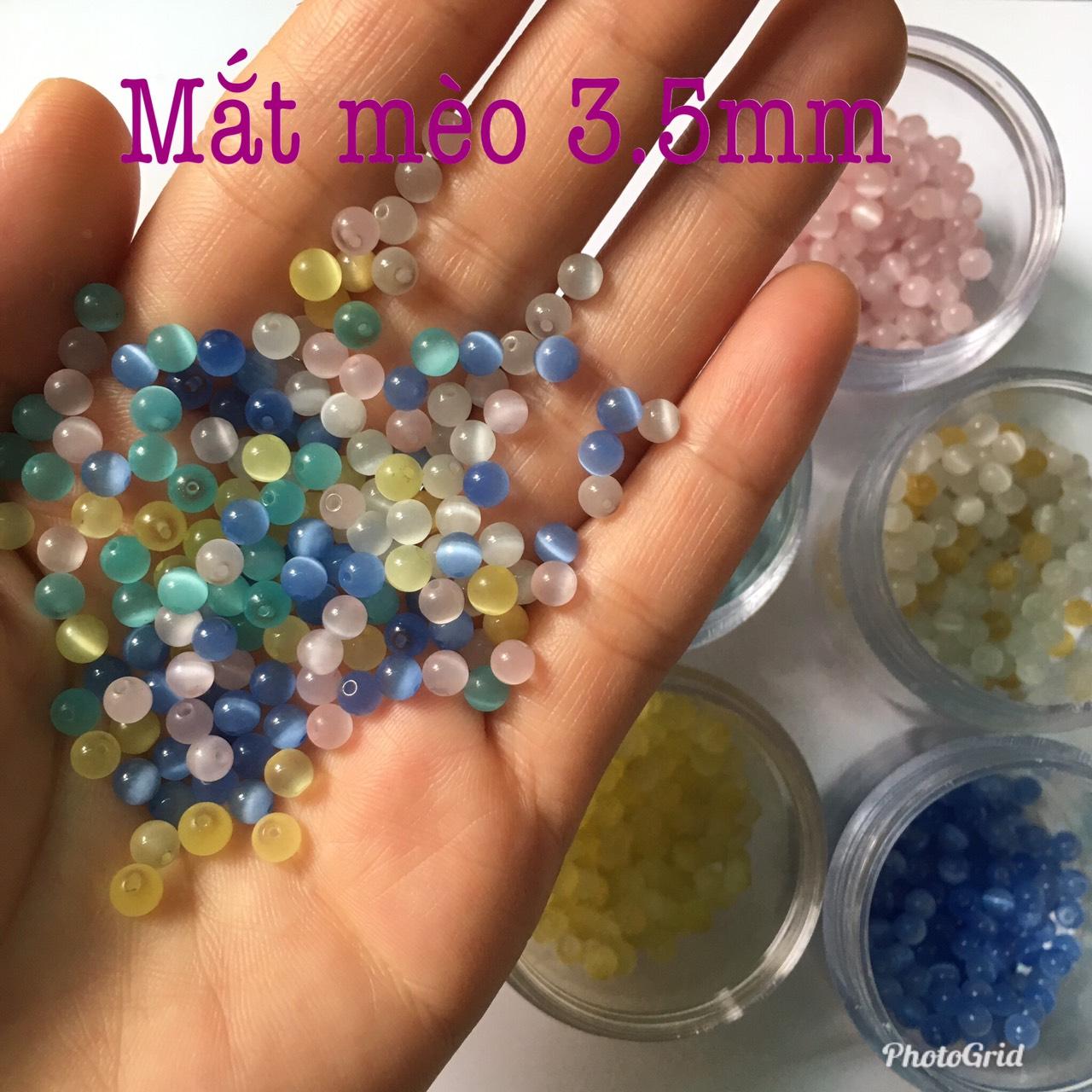 20 hạt mắt mèo 3.5mm nhiều màu