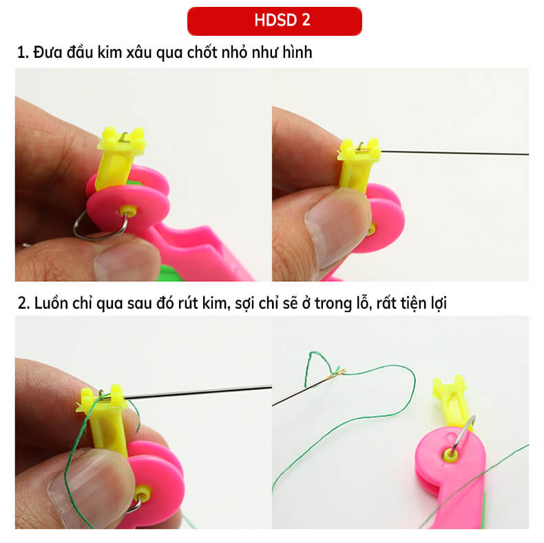 Plastic Handle Craft Thread Cutter+Threader Sewing Use Tool Elderly Guide Needle Easy Device Automatic Tool Sewing Accessories