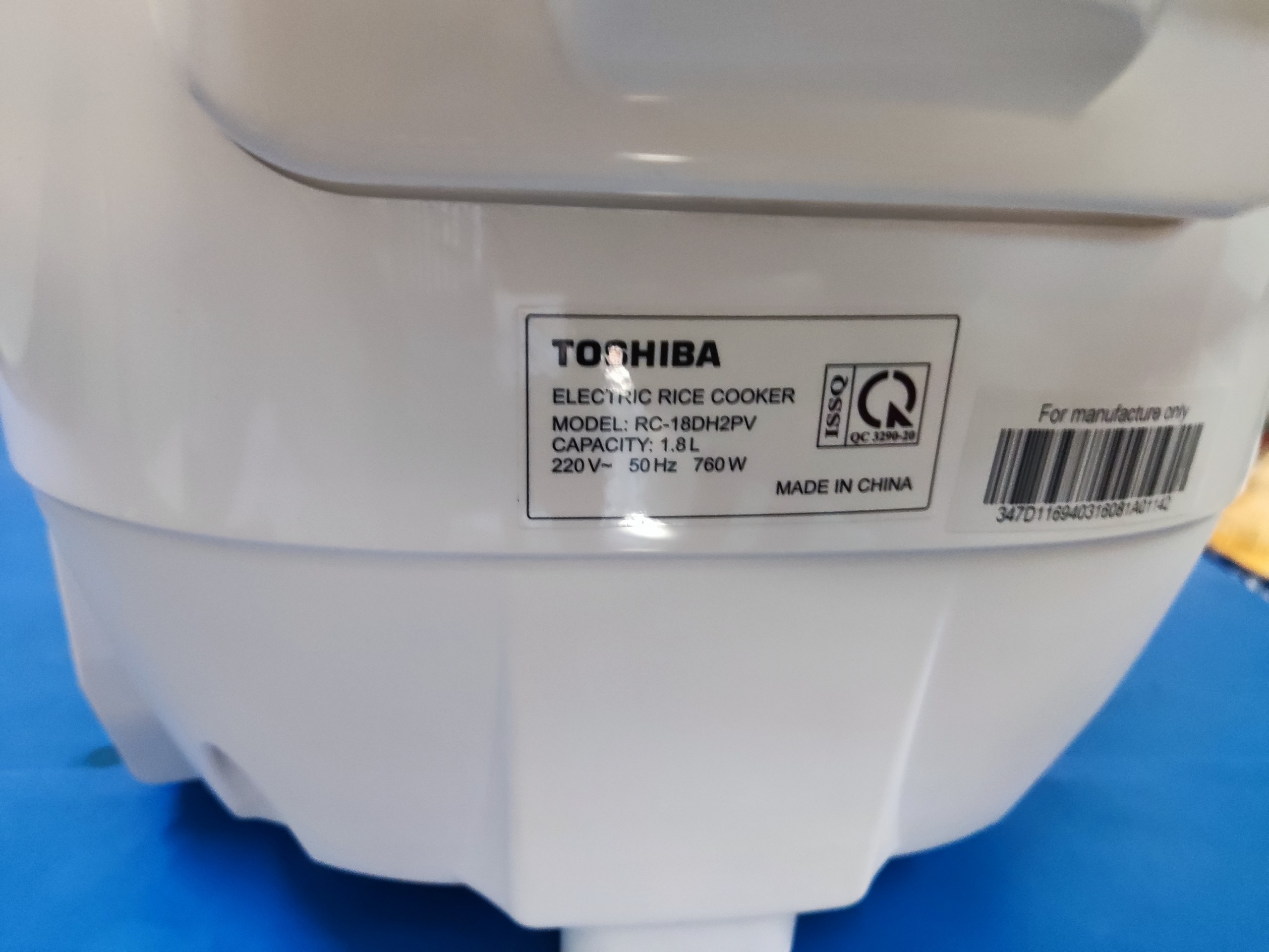 Nồi cơm điện tử Toshiba 1.8 lít RC-18DH2PV(W)