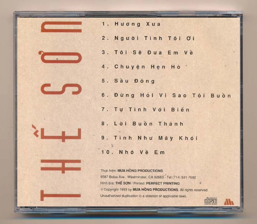 Thế Sơn - Tình Như Mây Khói 1992