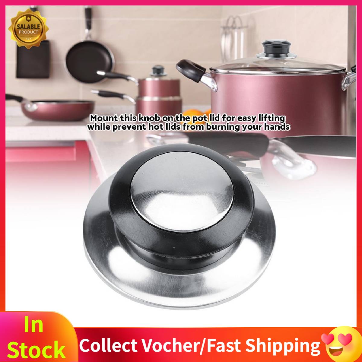 5Pcs Heat-Resistant Pot Pan Lids Knob Lifting Handle Home Kitchen Cookware Replacement Parts