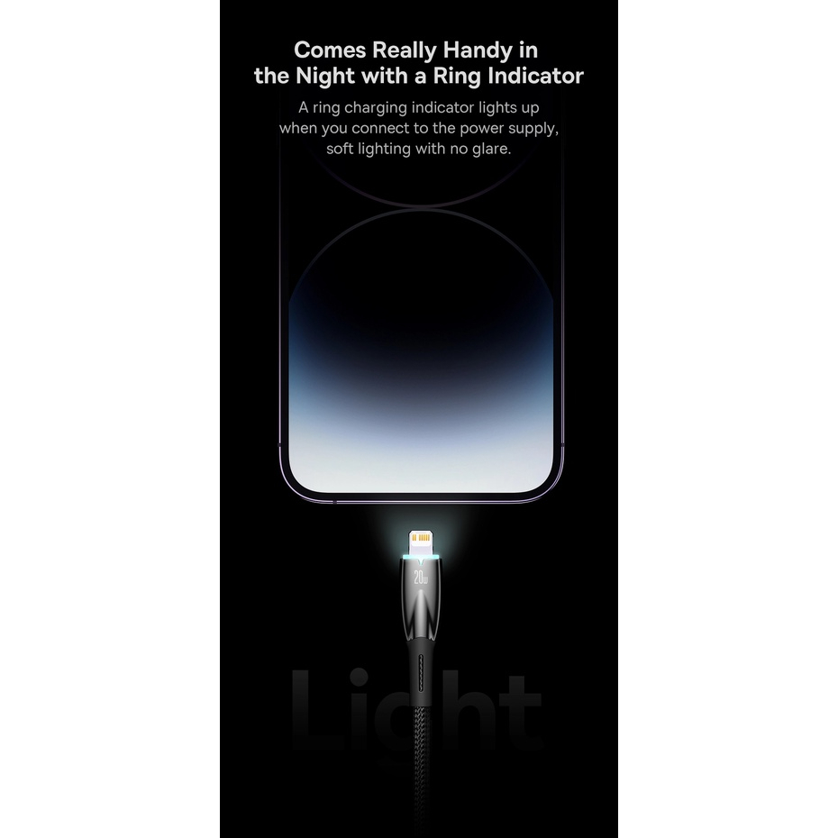 Cáp Sạc Nhanh Baseus Glimmer Series Fast Charging Data Cable USB to Lightning 2.4A