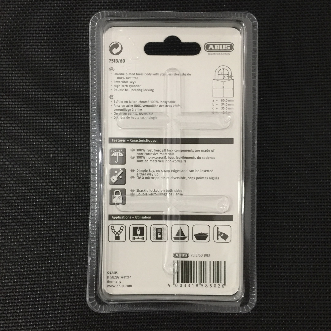 Ổ khóa chống gỉ sét ABUS MARINE 75IB/60 - MITISHOP