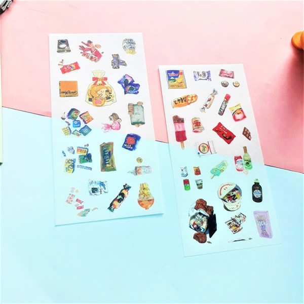 [HCM]Bộ 6 Tấm Sticker Dán Trang Trí - Đồ Ăn Nước Uống Hàn