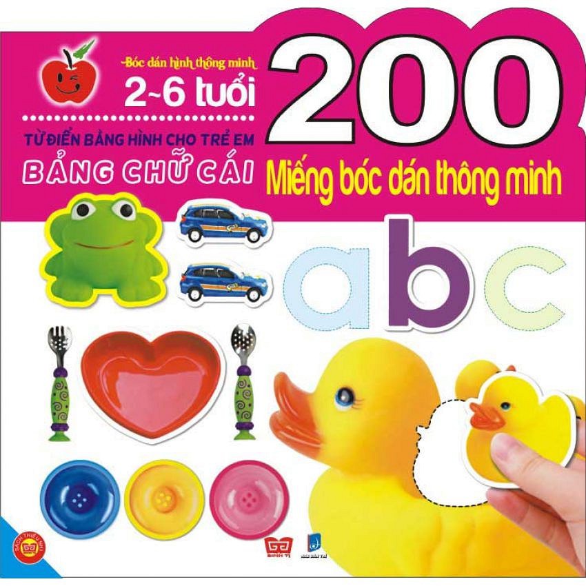 Sách - 200 Miếng Bóc Dán Thông Minh - Bảng Chữ Cái (2-6 Tuổi)