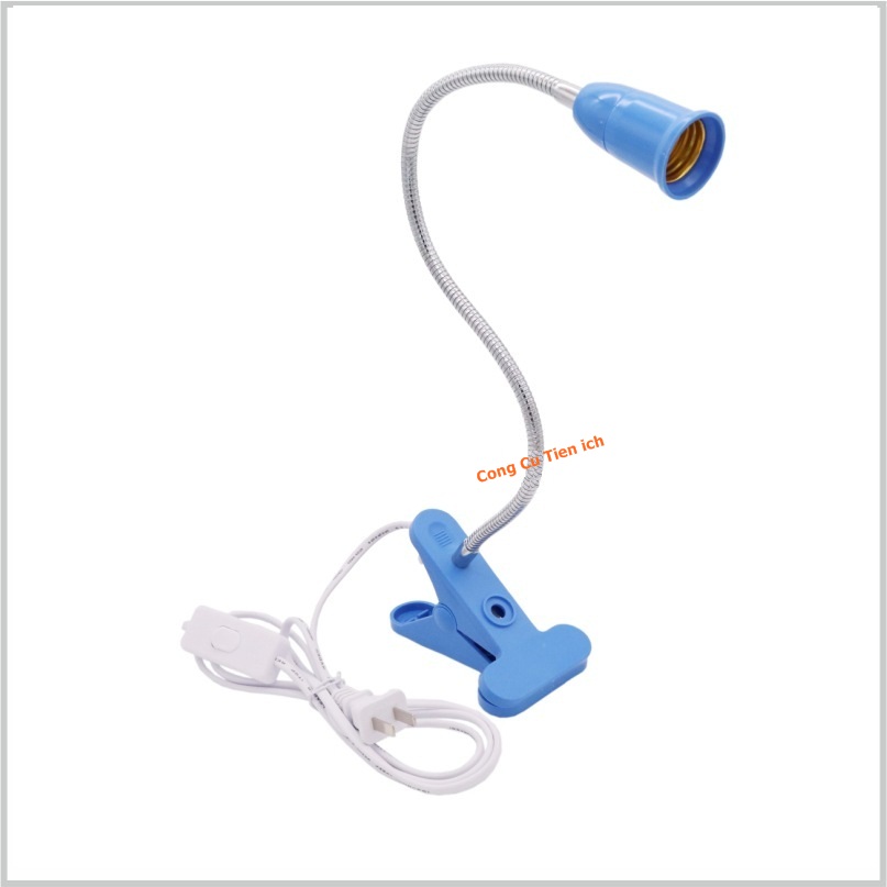 Chân đèn kẹp 40cm đui vặn E27 - Chọn màu theo ý thích