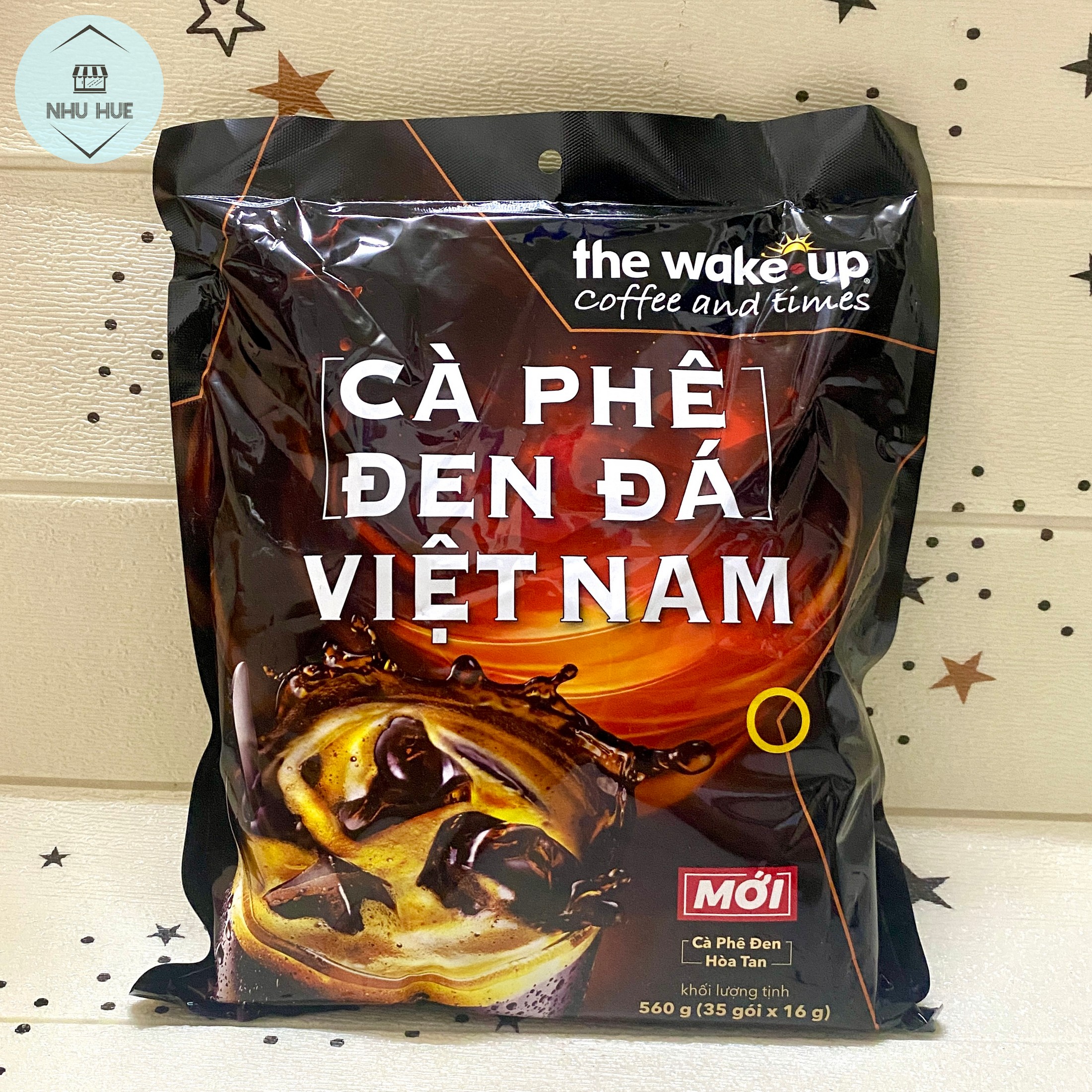 Cafe Wake up đen đá Vinacafe (Túi 35 gói x 16g)