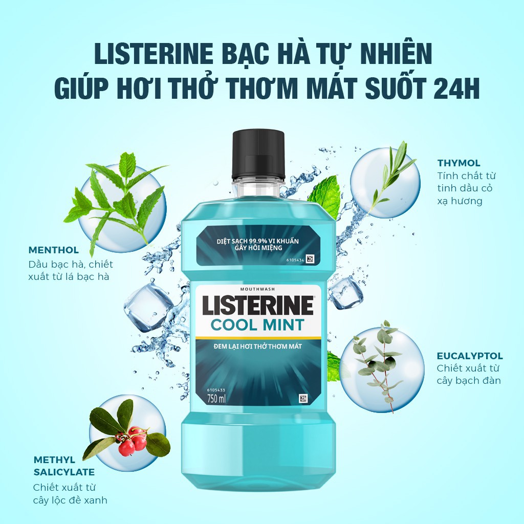 Nước súc miệng Listerine coolmint 250ml Thái Lan