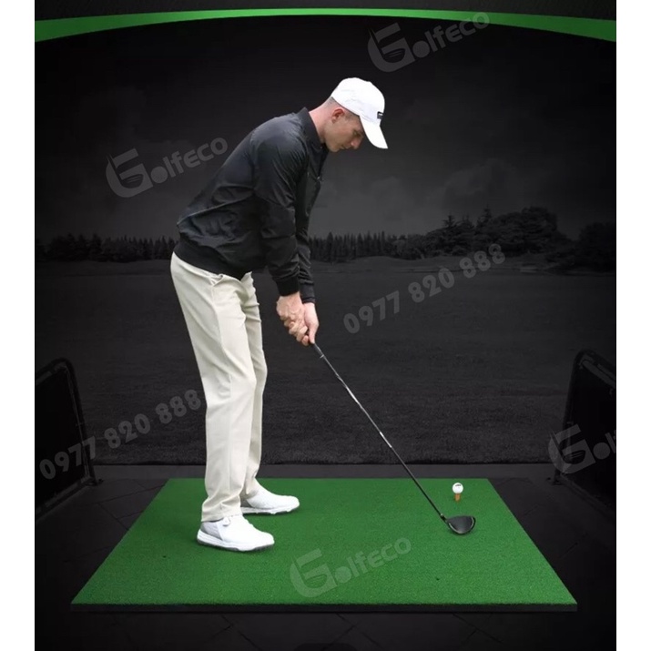 Golf Swing Practice Mat - Golf Practice Mat - Golf Swing Mat (Includes 1 Rubber Tee and 3 Practice Balls)