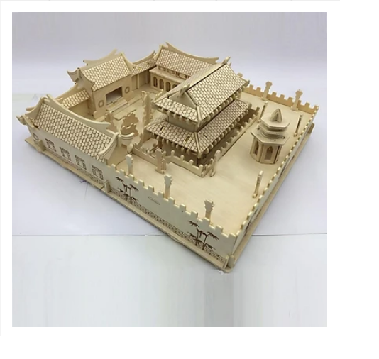 Đồ chơi lắp ráp gỗ 3d mô hình thiếu lâm tự