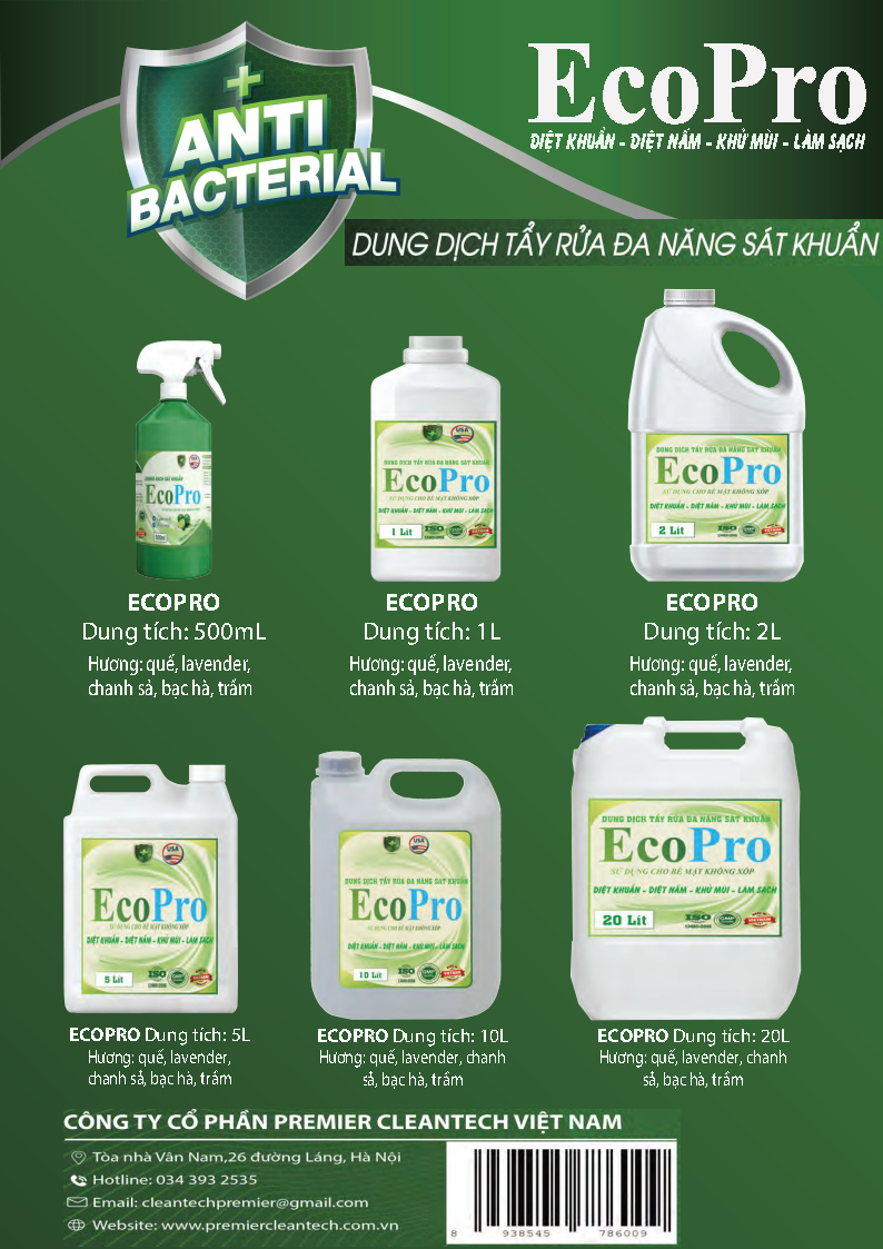 Dung dịch sát khuẩn, làm sạch đa năng ECoPro