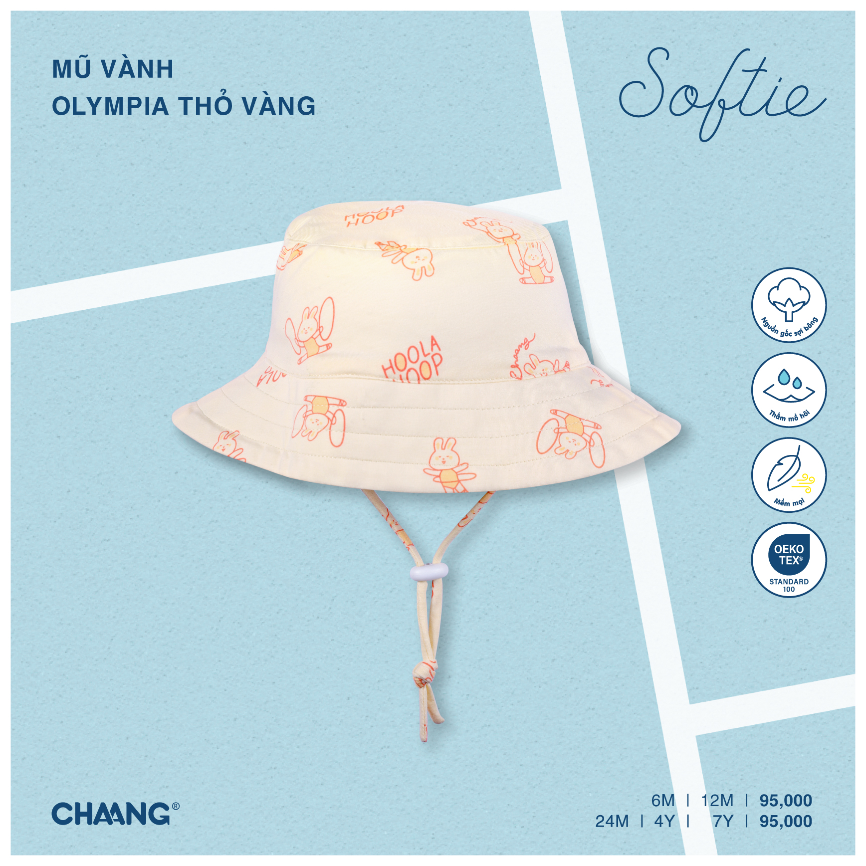 [CHAANG] Mũ vành dây rút bé gái Olympia Chaang