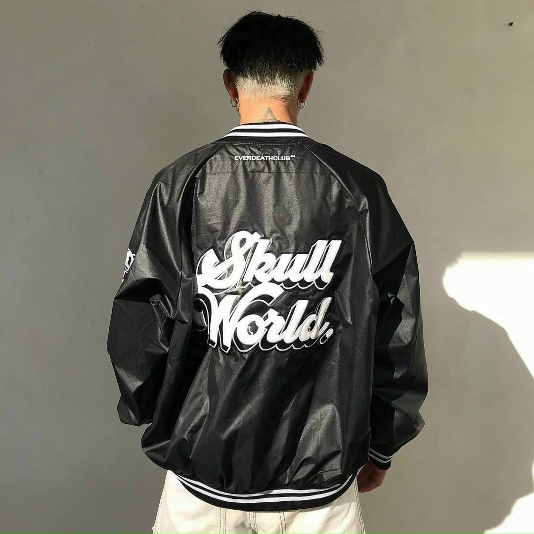 Áo Khoác Nam Dù Cardigan Skull World Chất TP070