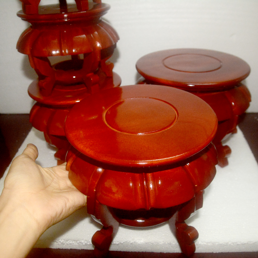 Đôn gỗ cao đế hoa mai kê tượng,đặt bình hoa