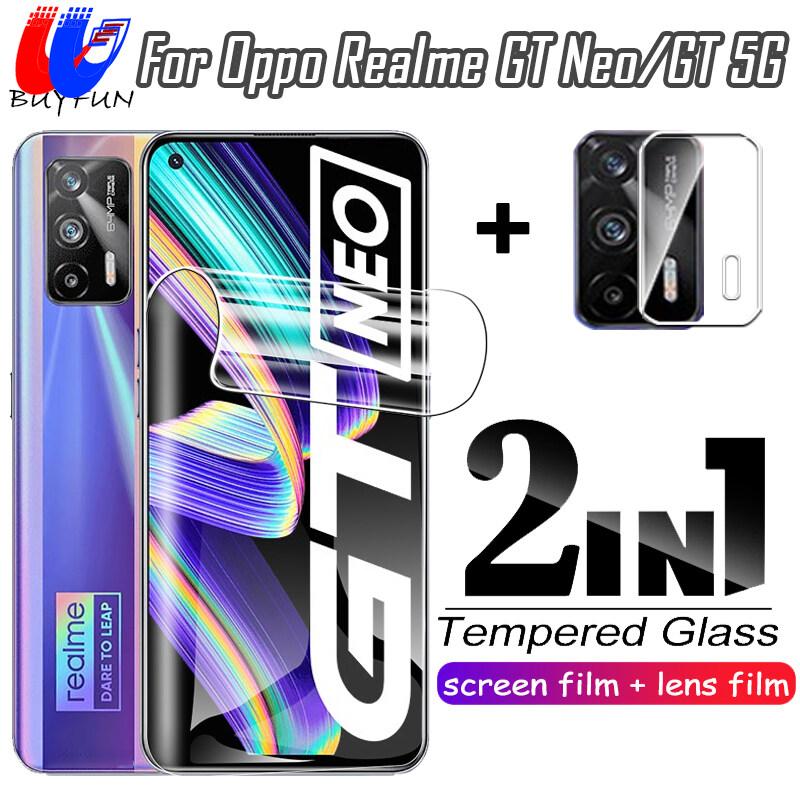 For Oppo Realme GT Neo 2 In 1 Screen Protector Hydrogel Film&Back Camera Lens Film For Realme GT Neo Oppo Full Coverage Front Safety Hydrogel protective Film not glass