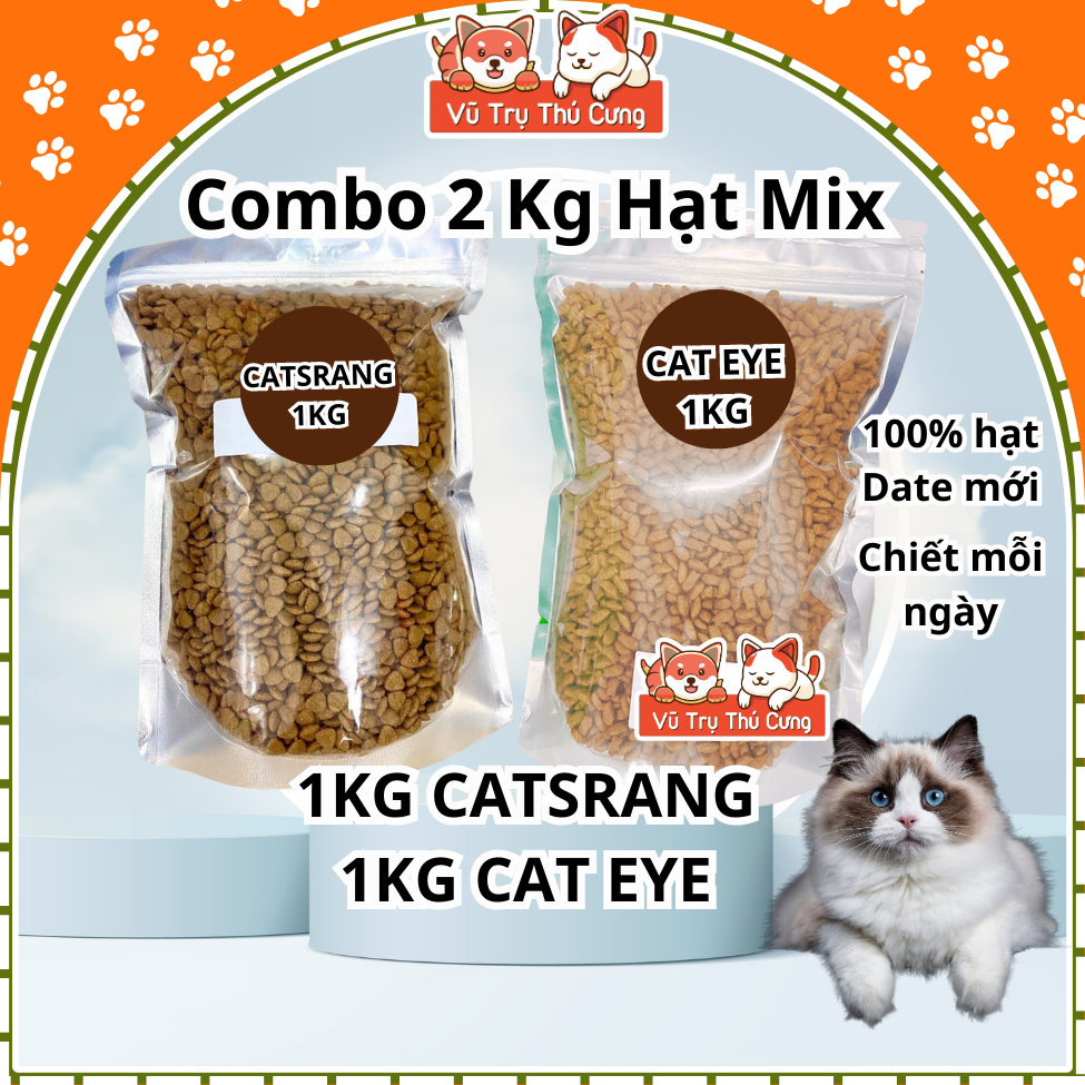 Combo 2Kg of Mix Catsrang and Cat Eye Korean Grain for Cats