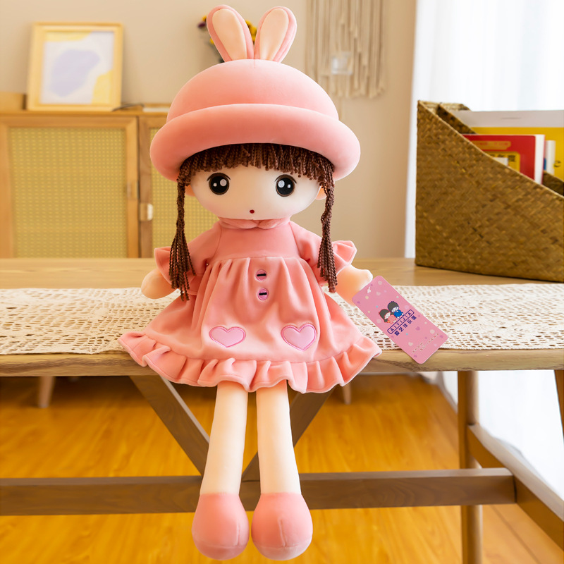 Gấu bông búp bê nhồi bông váy nhung tim cao cấp kích thước 45cm và 60cm