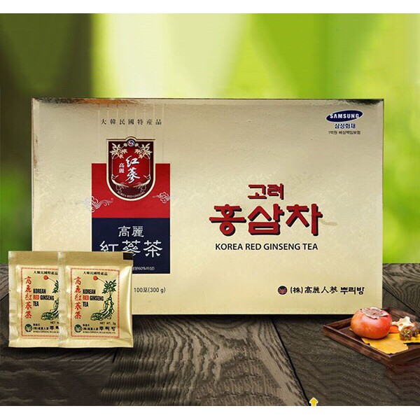 [Chính Hãng] Trà Hồng Sâm Hàn Quốc Korea Red Ginseng Tea hộp (3g x 100 gói)