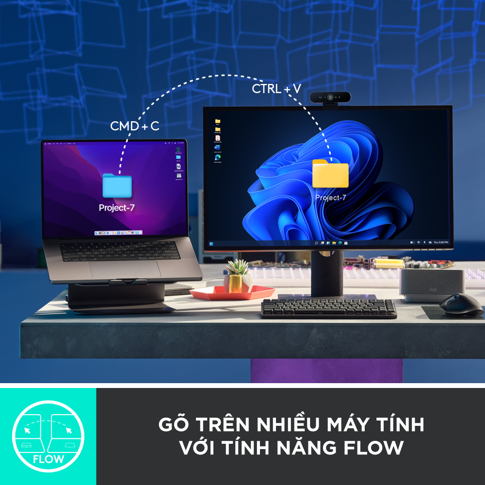 [Voucher 18% max 1tr] Bàn phím cơ không dây Logitech MX Mechanical – Tactile yên tĩnh được chiếu sáng nền, Bluetooth, pin sạc USB-C, macOS| Windows