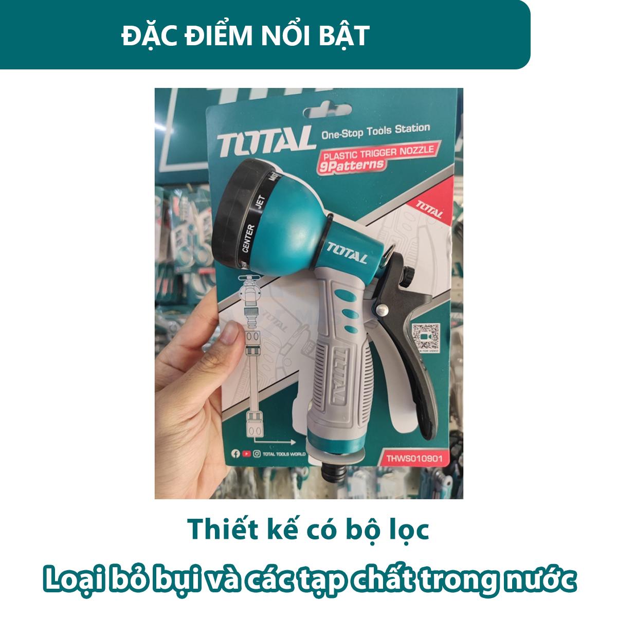 Vòi phun nước máy xịt rửa 3/4" TOTAL THWS010901