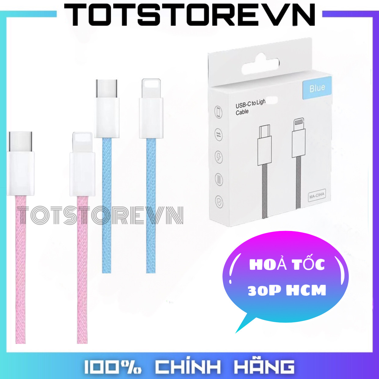 Cáp bọc vải dù sạc nhanh