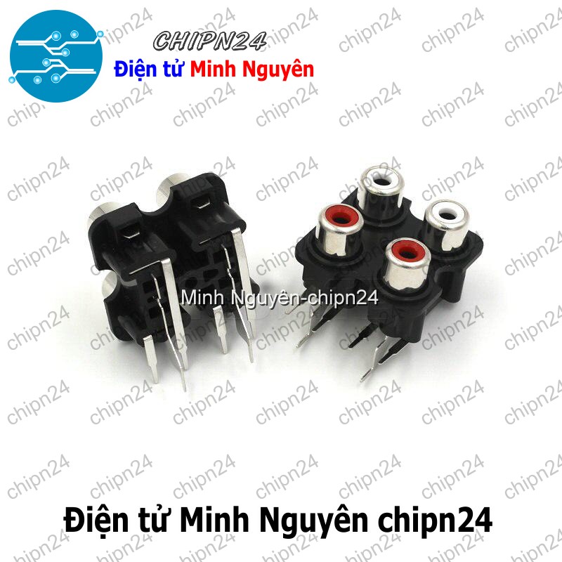 [1 cái] (F116.2) Jack cắm Audio RCA AV5 4 chấu (Jack Âm thanh AV Bông sen Hàn Board) - HH004299