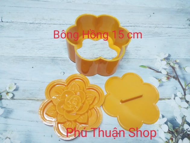 KHUÔN XÔI BÔNG MAI HÌNH HOA HỒNG 15 CM