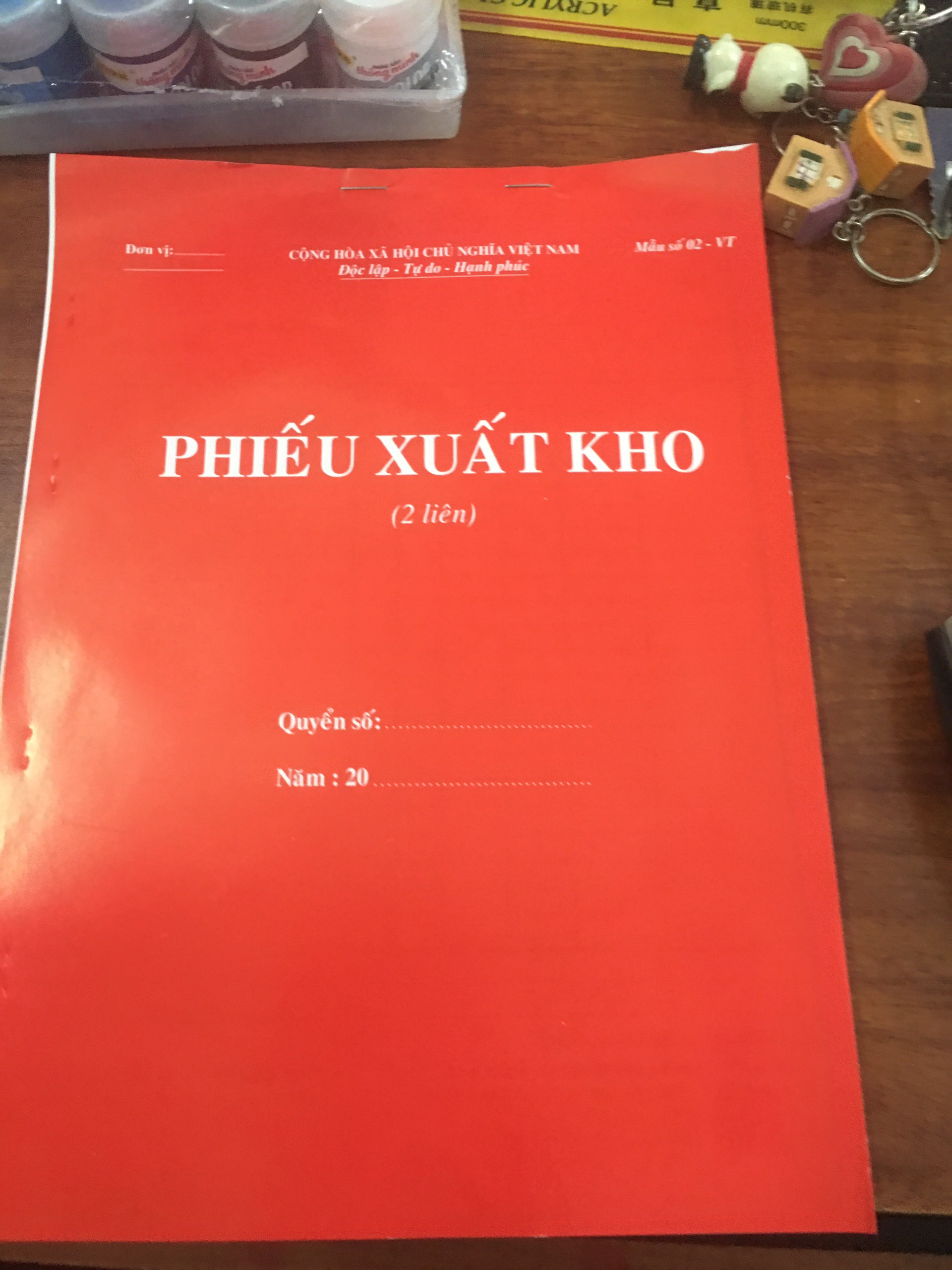 Phiếu xuất kho/nhập kho 2 liên loại dày 100 trang A4