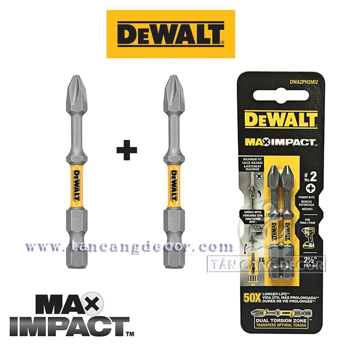 Bộ 2 mũi bắt vít dewalt maximpact