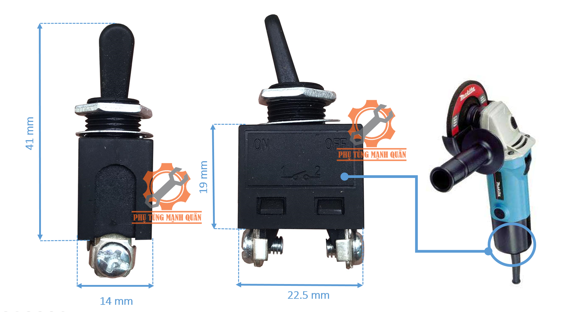 Công tắc máy mài đĩa MAKITAA 100mm 9523