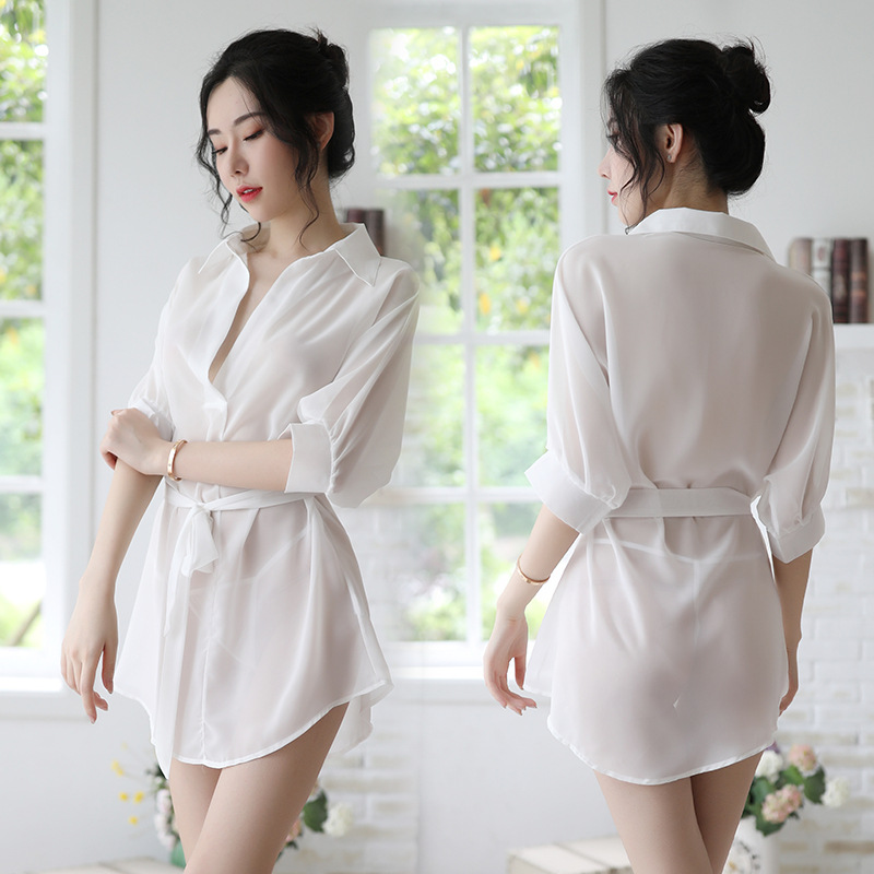 Áo Sơ Mi Xuyên Thấu Voan Mịn