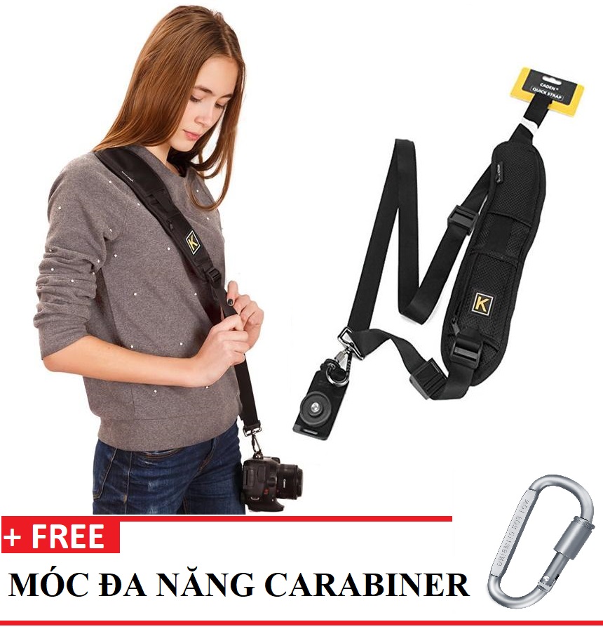 ⚡⚡ dây đeo thao tác nhanh đai đeo máy ảnh đa năng - quick strap k - tặng 1 móc đa năng carabiner - sinka