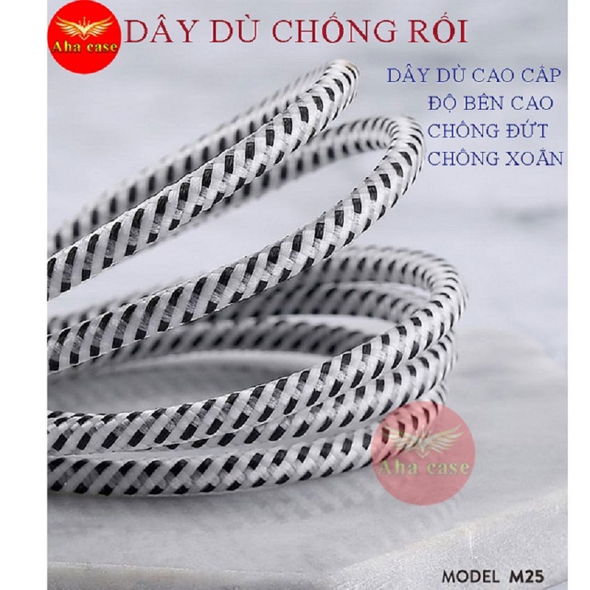 [Cáp Sạc Dù Chống Đứt] SIÊU BỀN -CHÍNH HÃNG SD M25 ✓Dây sạc Iphone Android Type C BH 12 Tháng 1 đổi 1