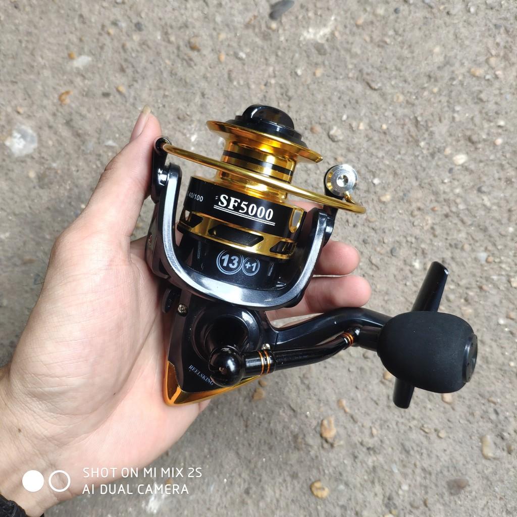 Máy Câu Cá yumoshi Reelsking SF đủ size 1000 - 7000 màu vàng đen chuyên câu lure, câu lance (cam kết bảo hàn