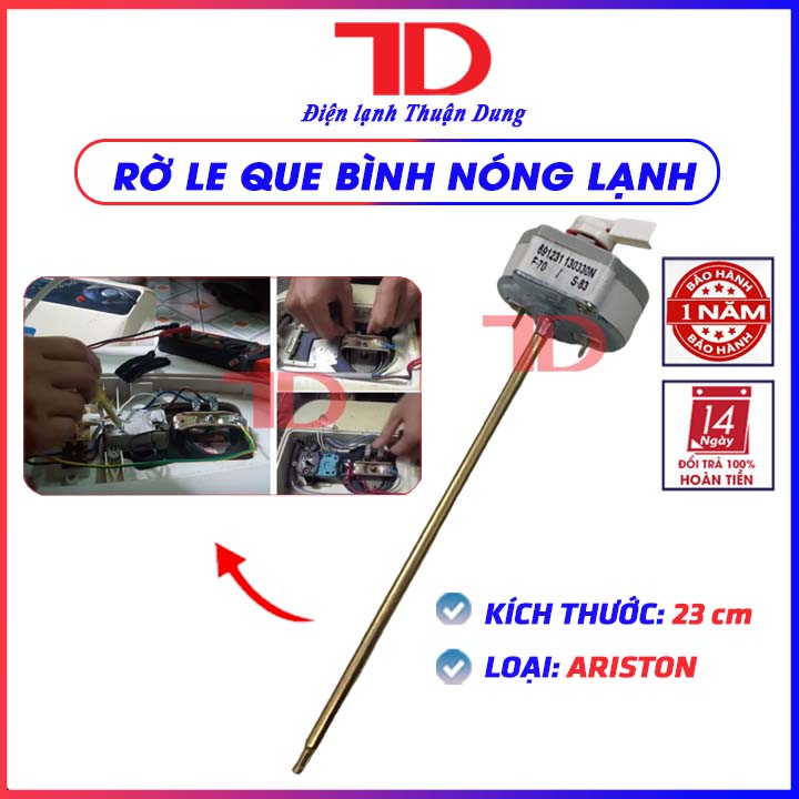 Rờ le que bình nóng lạnh, rơ-le nhiệt độ ariston dạng cọc dài 23cm - điện lạnh thuận dung