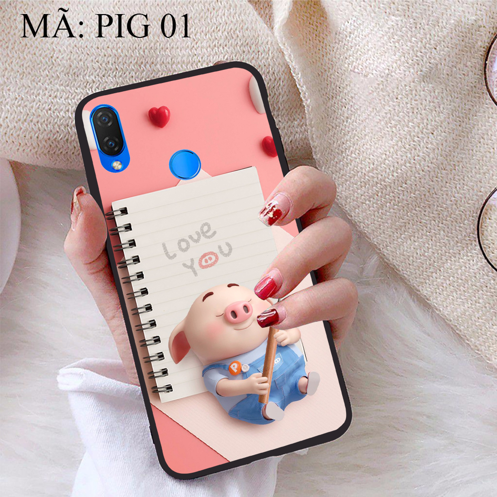 Ốp lưng iCase dành cho Huawei Nova 3i viền dẻo TPU BST Pig Cute