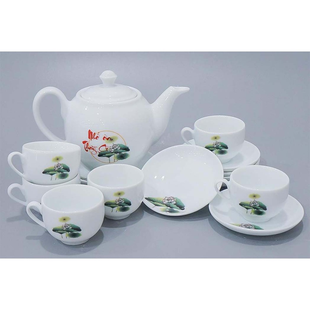 Bộ Ấm Chén Hoa Sen xanh, Bộ ấm trà cực đẹp, giá siêu rẻ