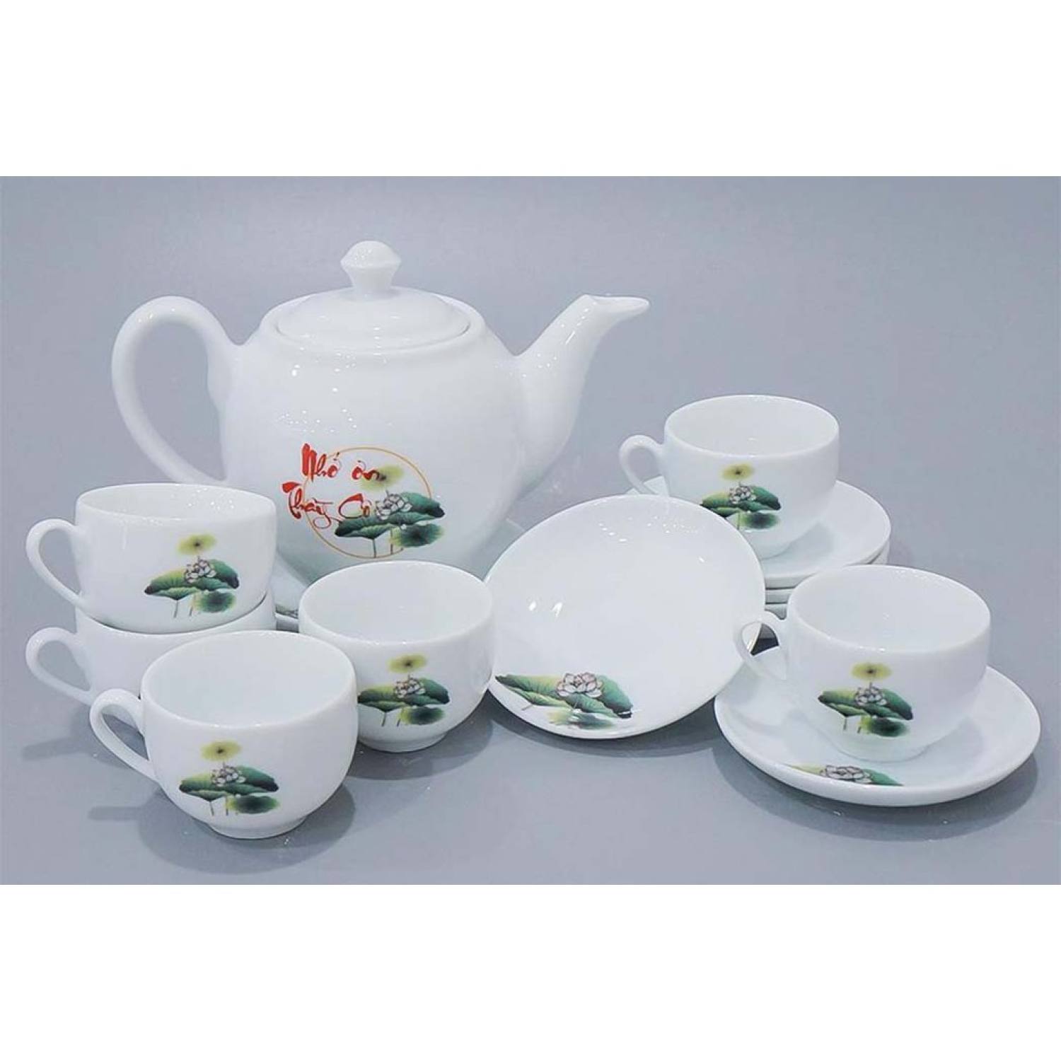 Bộ Ấm Chén Hoa Sen xanh, Bộ ấm trà cực đẹp, giá siêu rẻ
