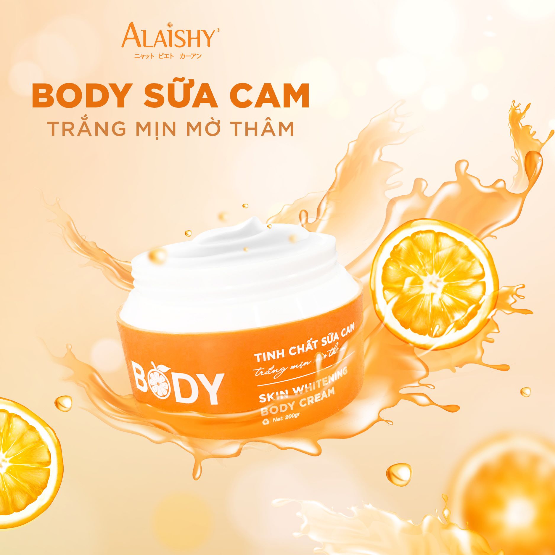 Kem body sữa cam Vitamin C ALAISHY 250gr