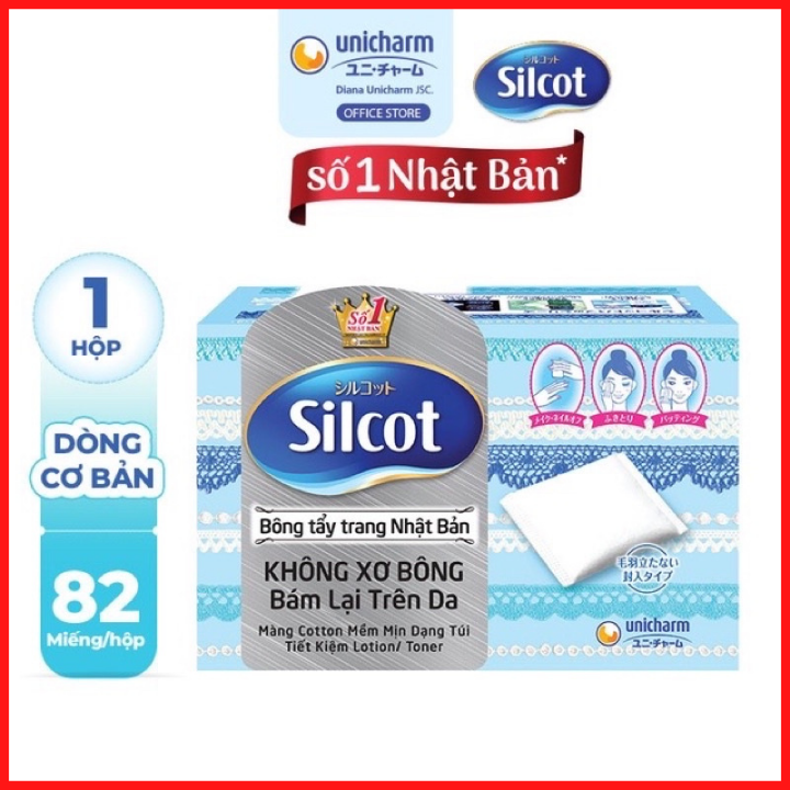 Bông Tẩy Trang SILCOT Dòng Cơ Bản 82 miếng hộp