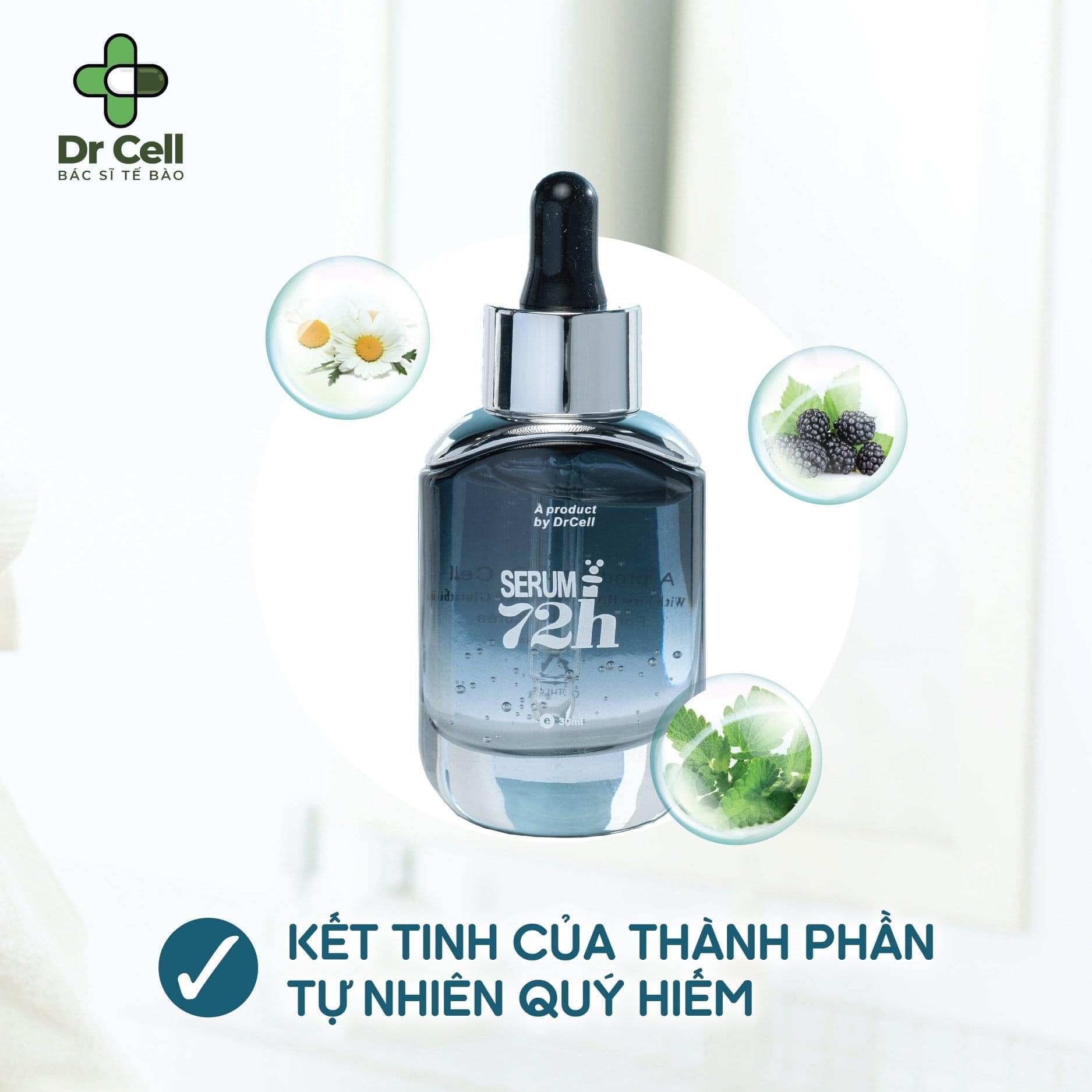 Serum 72h Dr Cell 30ml dưỡng trắng cấp ẩm căng bóng da ngừa mụn mờ thâm