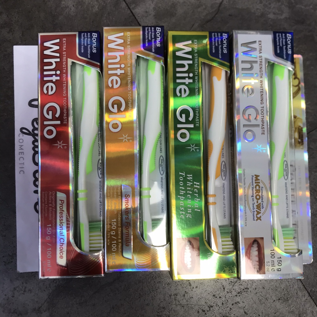 Toothpaste White Teeth White Glo toothpaste pineapple mouth adult suction thuốc, drinking coffee/set toothpaste White Glo 150g (red/purple/green/yellow/white)-pegastore